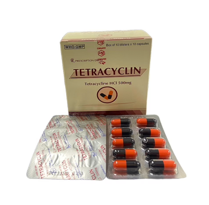 3762. Tetracylin - (Tetracyclin 500mg) - [Thùng 100 hộp; hộp 10 vỉ; vỉ 10 viên] Khánh Hòa - Việt Nam