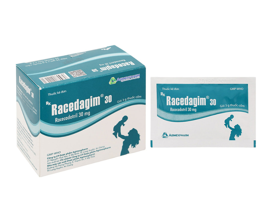 3841. Racedagim 30 - (Racecadotril 30mg) - [Thùng 90 Hộp; Hộp 30 Gói; Gói 3 G] Agimexpharm - Việt Nam