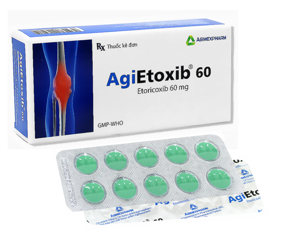 3865. Agietoxib 60Mg - (Etoricoxib 60mg) - [Thùng 360 hộp; hộp 3 vỉ; vỉ 10 viên] Agimexpharm - Việt Nam