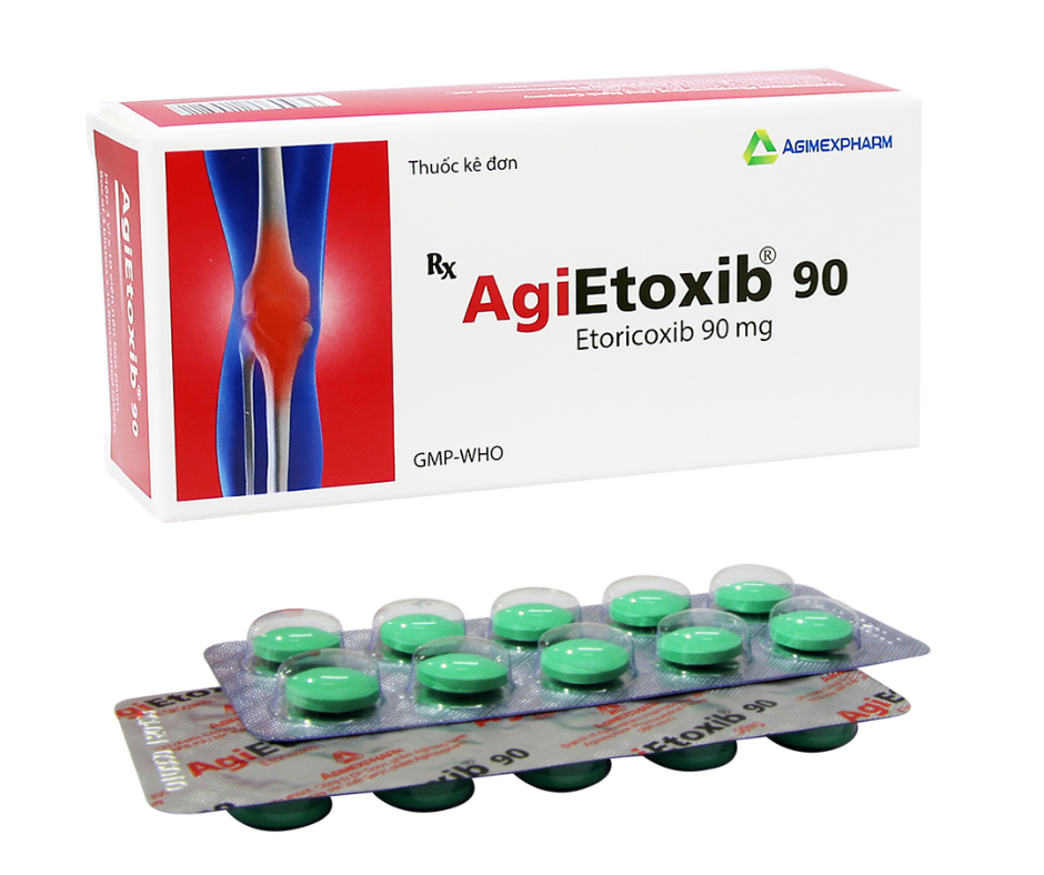 3866. Agietoxib 90Mg - (Etoricoxib 90mg) - [Thùng 360 Hộp; Hộp 3 Vỉ; Vỉ 10 Viên] Agimexpharm - Việt Nam