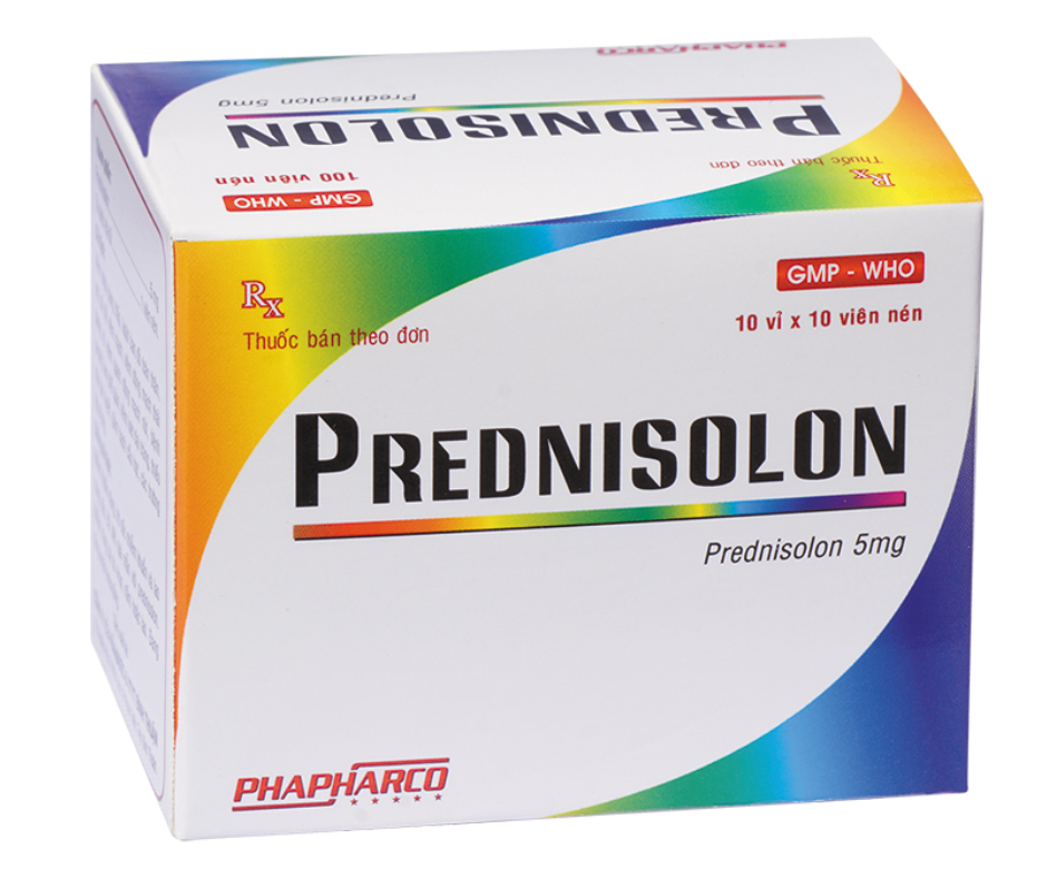 3947. Prednisolon (Viên Lá Vàng) - (Prednisolon 5mg) - [Thùng 100 hộp; hộp 10 vỉ; vỉ 10 viên] Bình Thuận - Việt Nam