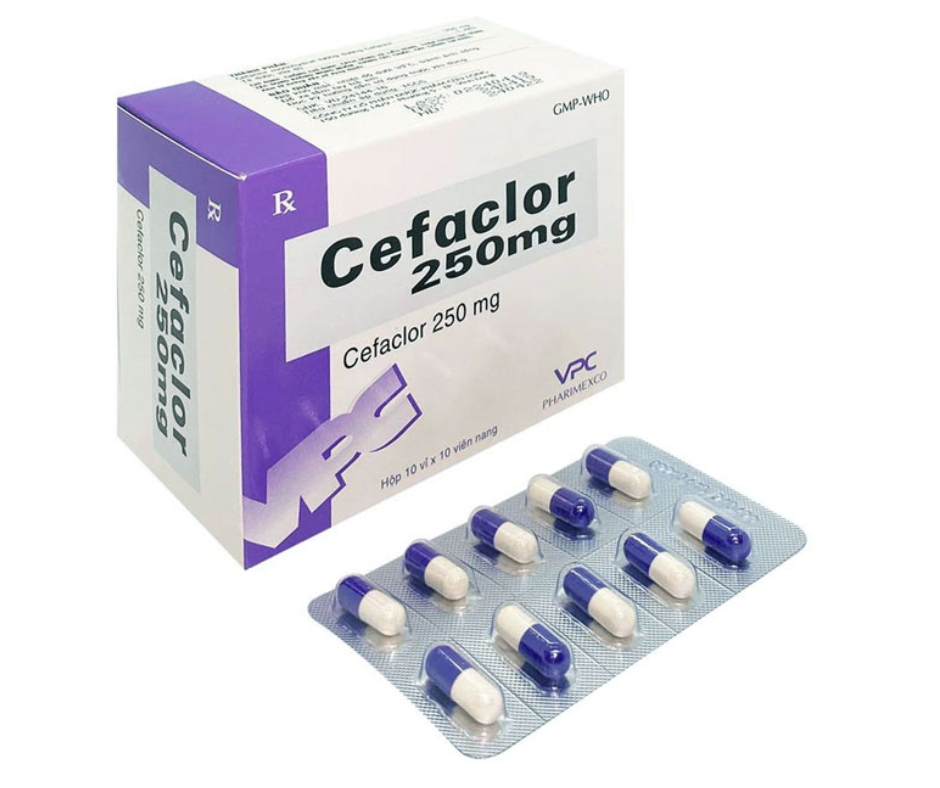 3962. Cefaclor 250 Vỉ - (Cefaclor 250mg) - [Thùng 70 Hộp; Hộp 10 Vỉ; Vỉ 10 Viên] Cửu Long - Việt Nam