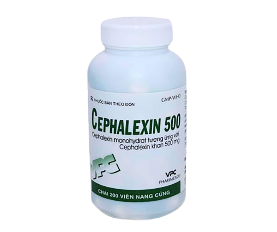 3964. Cephalexin 500 - (Cephalexin 500mg) - [Thùng 100 Chai; Chai 1 Hộp; Hộp 200 Viên] Cửu Long - Việt Nam