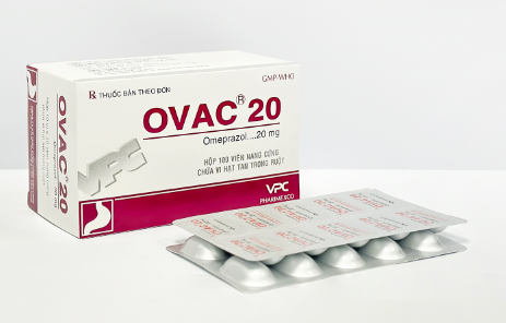 3974. Ovac 20 - (Omeprazol 20mg) - [Thùng 36 hộp; hộp 10 vỉ; vỉ 10 viên] Cửu Long - Việt Nam