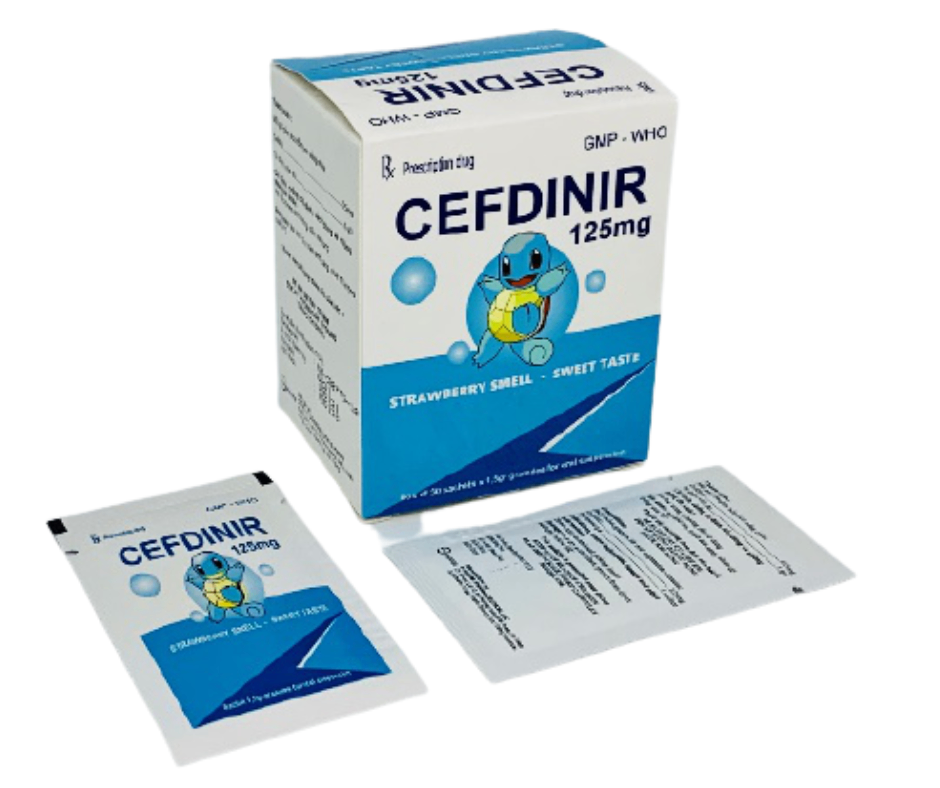 4001. Cefdinir 125Mg - (Cefdinir 125mg) - [Thùng 144 hộp; hộp 30 gói; gói 1.5 g] S.pharm - Việt Nam