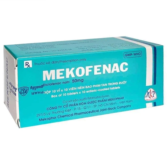4003. Mekofenac - (Diclofenac natri 50mg) - [Thùng 112 Hộp; Hộp 10 Vỉ; Vỉ 10 Viên] Mekophar - Việt Nam