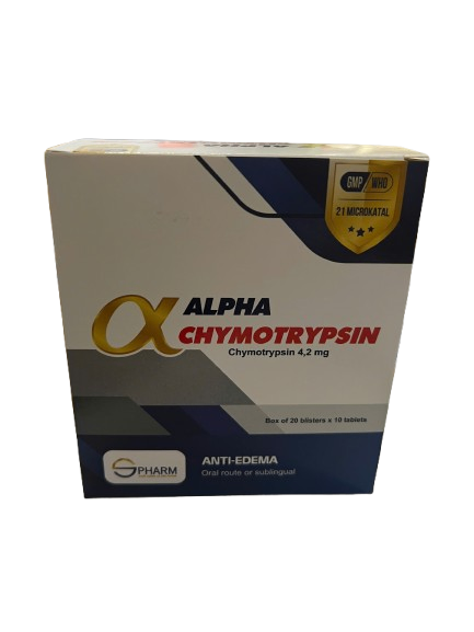 4014. Alphachymotrypsin 4.200 - (Alphachymotrypsin 4200IU) - [Thùng 72 hộp; hộp 20 vỉ; vỉ 10 viên] S.pharm - Việt Nam