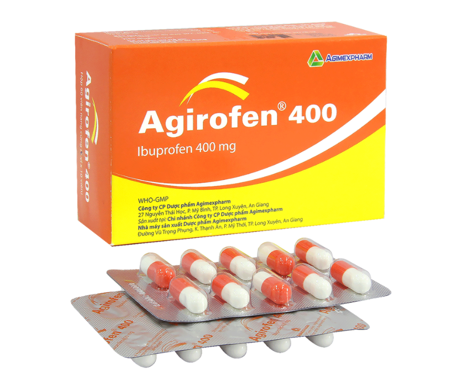 4027. Agirofen 400 - (Iburofen 400mg) - [Thùng 200 Hộp; Hộp 3 Vỉ; Vỉ 10 Viên] Agimexpharm - Việt Nam