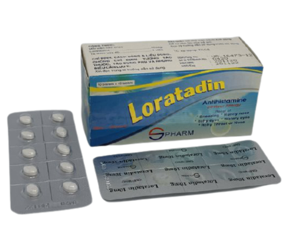 4053. Loratadin 10 - (Loratadin 10mg) - [Thùng 135 Hộp; Hộp 10 Vỉ; Vỉ 10 Viên] S.pharm - Việt Nam