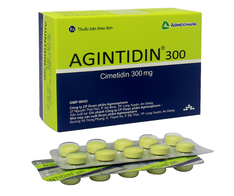 4067. Agintidin 300Mg Bf - (Cimetidin 300mg) - [Thùng 140 hộp; hộp 10 vỉ; vỉ 10 viên] Agimexpharm - Việt Nam