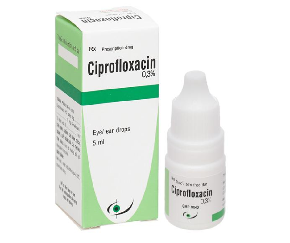 4092. Ciprofloxacin 0,3% - (Ciprofloxacin 15mg) - [Thùng 320 Hộp; Hộp 1 Lọ; Lọ 5 Ml] Bidiphar - Việt Nam