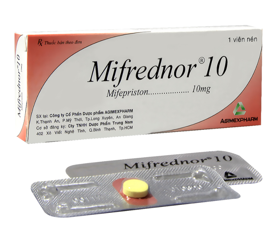 4093. Mifrednor 10 - (Mifepriston 10mg) - [Thùng 600 Hộp; Hộp 1 Vỉ; Vỉ 1 Viên] Agimexpharm - Việt Nam