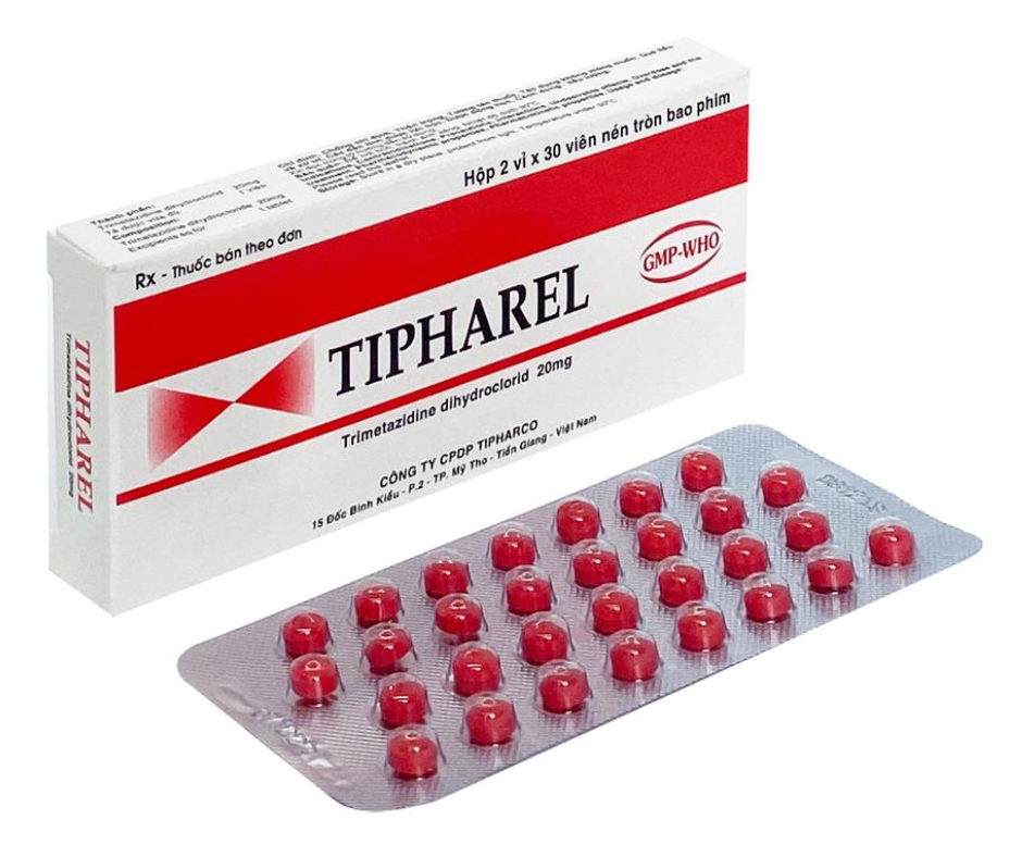 4098. Tipharel 20Mg - (Trimetazidin HCL 20mg) - [Thùng 498 Hộp; Hộp 2 Vỉ; Vỉ 30 Viên] Tipharco - Việt Nam