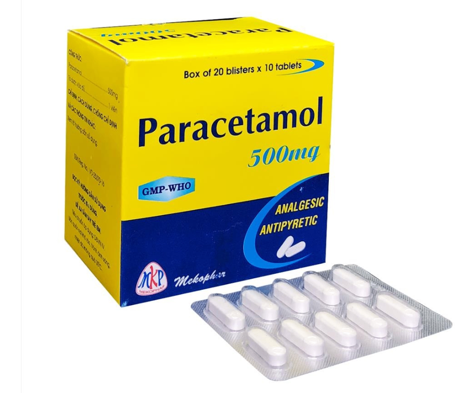 4091. Para 500Mg Vne Dài - (Paracetamol 500mg) - [Thùng 54 hộp; hộp 20 vỉ; vỉ 10 viên] Mekophar - Việt Nam