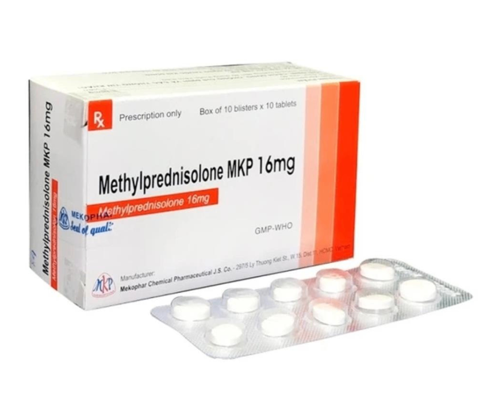 4109. Methylprednisolone Mkp 16Mg - (Methylprednisolone acetat 16mg) - [Thùng 80 hộp; hộp 10 vỉ; vỉ 10 viên] Mekophar - Việt Nam
