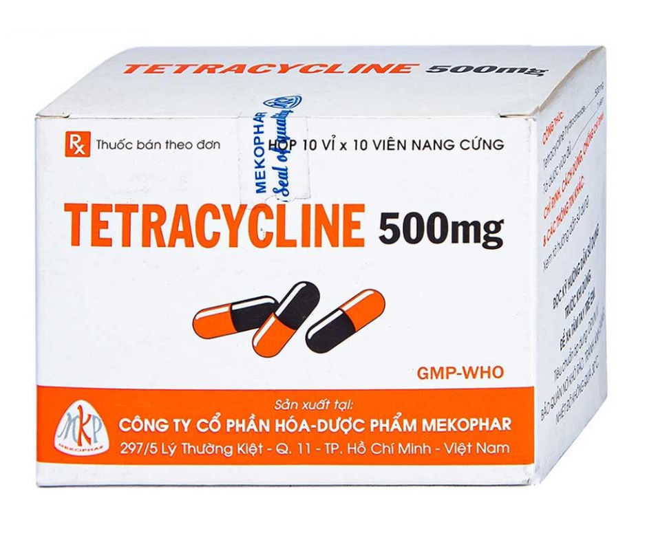 2349. Tetracyclin 500 - (Tretracyclin 500mg) - [Thùng 70 hộp; hộp 10 vỉ; vỉ 10 viên] Mekophar - Việt Nam