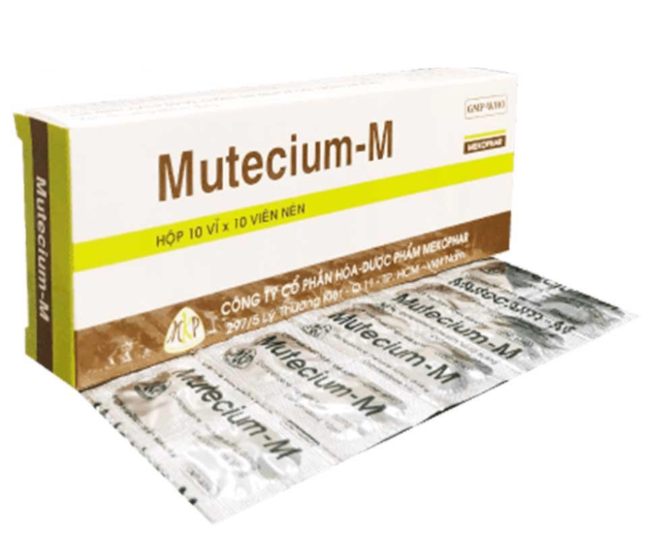 4121. Mutecium-M Vne - (Domperidon 10mg) - [Thùng 90 hộp; hộp 10 vỉ; vỉ 10 viên] Mekophar - Việt Nam