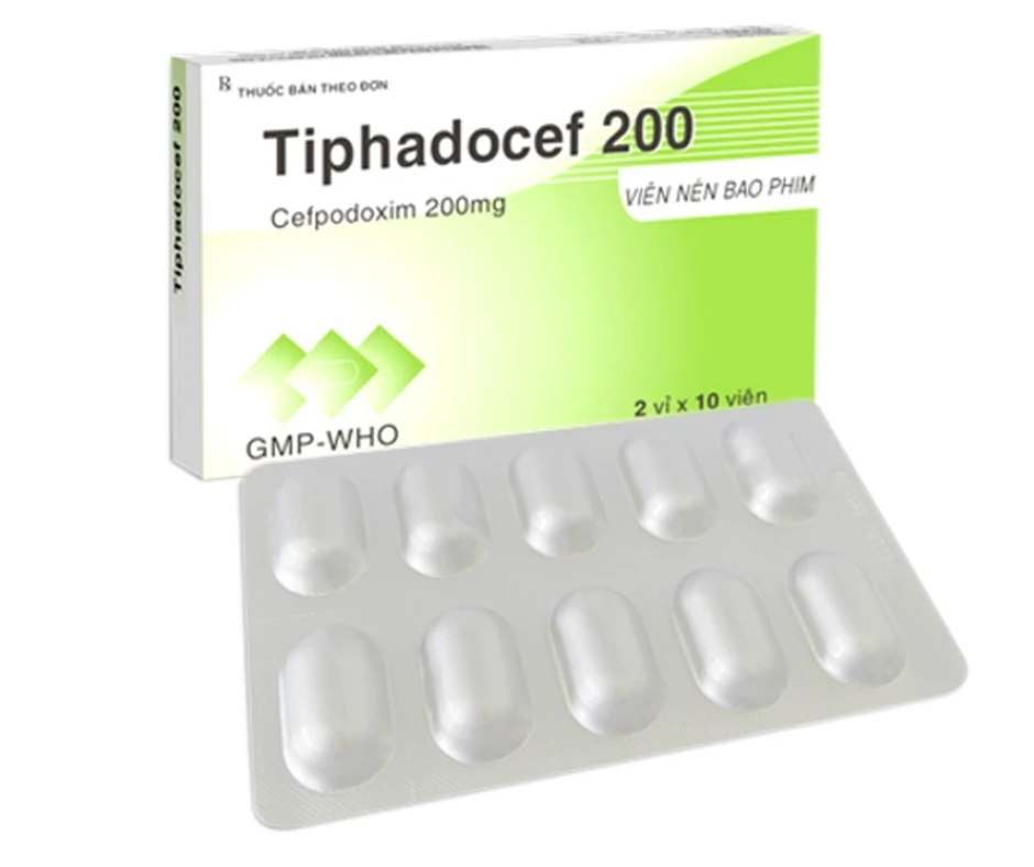 1782. Tiphadocef 200 - (Cefpodoxim 200mg) - [Thùng 184 Hộp; Hộp 2 Vỉ; Vỉ 10 Viên] Tipharco - Việt Nam