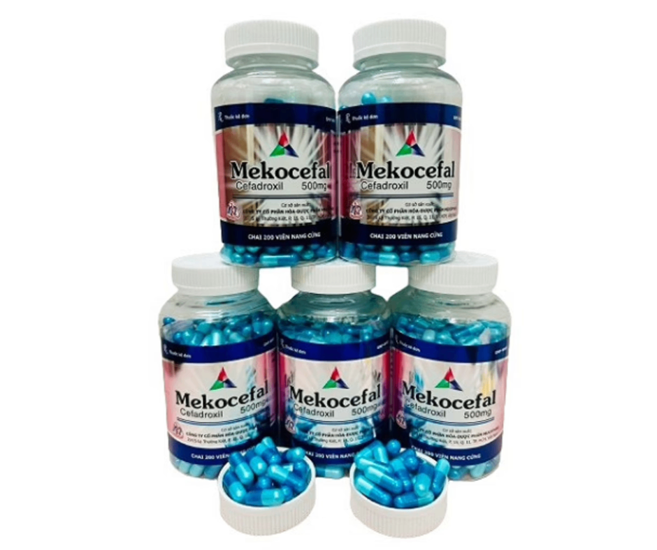 1828. Mekocefal 500 - (Cefadroxil 500mg) - [Thùng 60 Chai; Chai 200 Viên] Mekophar - Việt Nam