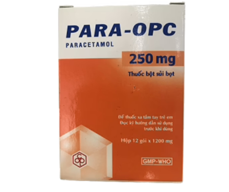 4245. Para-Opc 250Mg - (Paracetamol 250mg) - [Thùng 100 hộp; hộp 12 gói; gói 1.2 g] Opc - Việt Nam