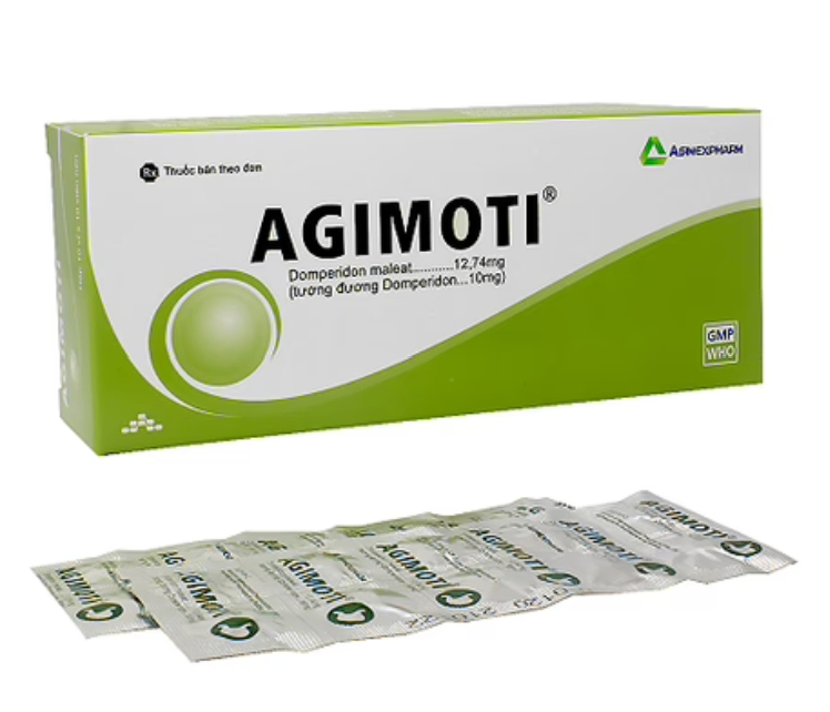 4258. Agimoti 10Mg - (Domperidon 10mg) - [Thùng 150 hộp; hộp 10 vỉ; vỉ 10 viên] Agimexpharm - Việt Nam