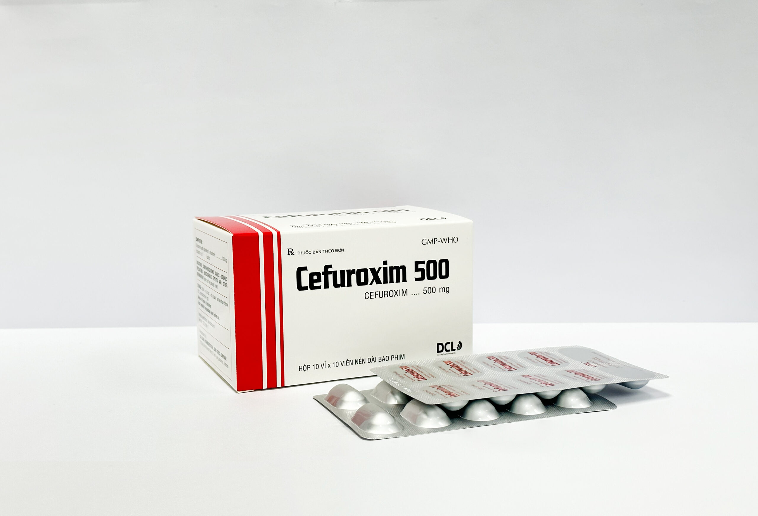 4298. Cefuroxim 500 (Hộp 10 Vỉ) - (Cefuroxim (dưới dạng Cefuroxim axetil) 500mg) - [Thùng 40 hộp; hộp 10 vỉ; vỉ 10 viên] Cửu Long - Việt Nam