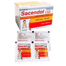 4506. Sacendol 150 (Cốm) - (Paracetamol 150mg) - [Thùng 80 Hộp; Hộp 50 Gói; Gói 1 G] Vacopharm - Việt Nam