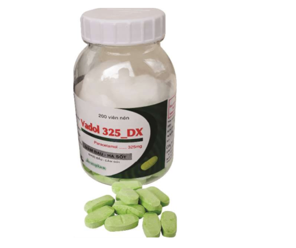 4515. Vadol 325_Dx - (Paracetamol 325mg) - [Thùng 80 chai; chai 200 viên] Vacopharm - Việt Nam