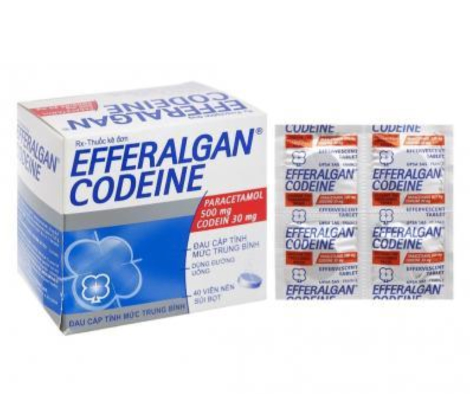 4530. Efferalgan Codeine - (Paracetamol 500mg + Codein 30mg) - [Thùng 40 hộp; hộp 10 vỉ; vỉ 4 viên] Upsa Sas - Pháp