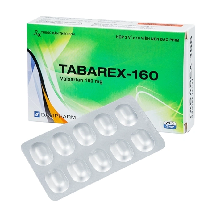 4628. Tabarex-160 - (Valsartan 160 mg 160mg) - [Thùng 204 Hộp; Hộp 3 Vỉ; Vỉ 10 Viên] Davipharm - Việt Nam