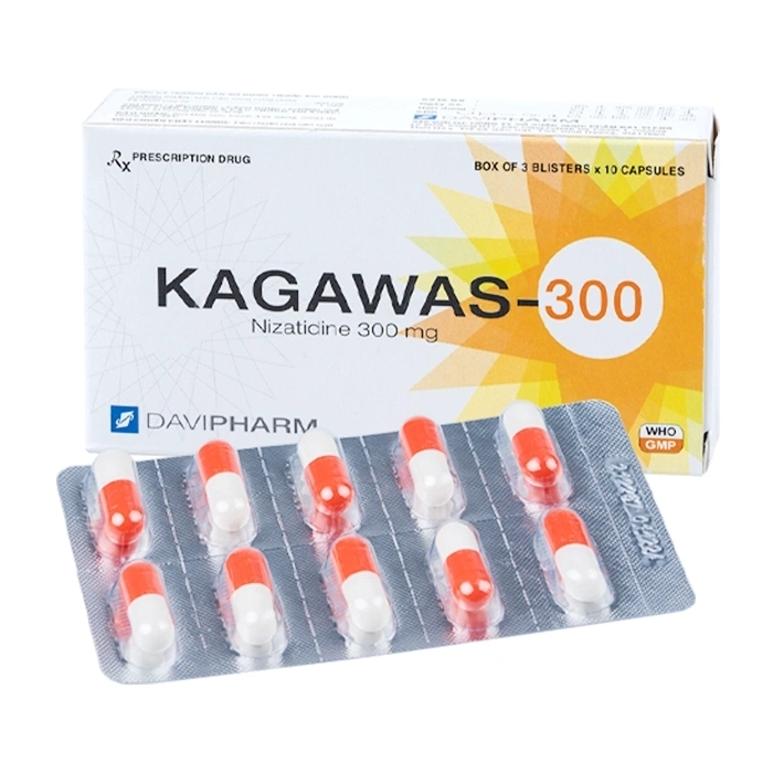 4663. Kagawas-300 - (Nizatidine 300mg) - [Thùng 100 hộp; hộp 3 vỉ; vỉ 10 viên] Davipharm - Việt Nam
