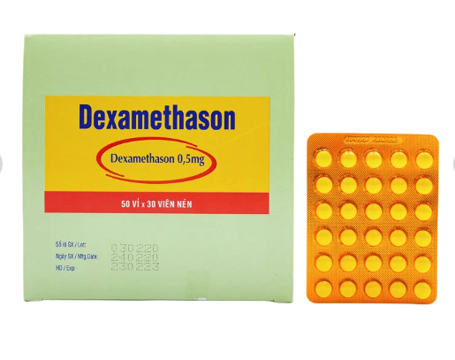 4953. Dexamethason - (Dexamethason 0.5mg) - [Thùng 28 hộp; hộp 50 vỉ; vỉ 30 viên] Medipharco - Việt Nam