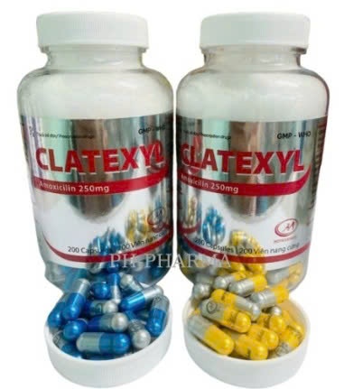 4937. Clatexyl 250Mg - (Amoxicilin 250mg) - [Thùng 100 chai; chai 200 viên] Minh Hải - Việt Nam