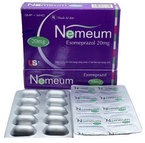 5001. Nemeum 20Ng - (Esomeprazole 20mg) - [Thùng 133 hộp; hộp 2 vỉ; vỉ 10 viên] Us Pharma Usa - Việt Nam