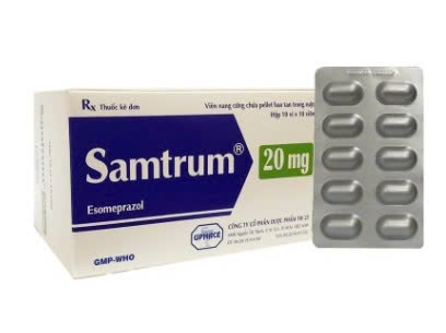 5022. Samtrum 20Mg - (Esomeprazol 20mg) - [Thùng 100 hộp; hộp 10 vỉ; vỉ 10 viên] Xn25 - Việt Nam