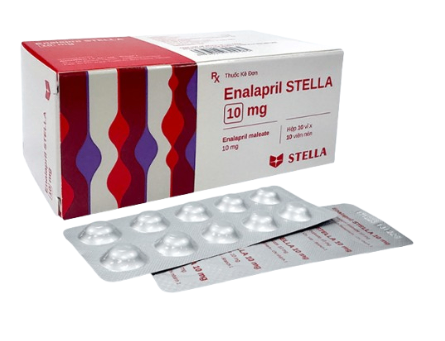 4870. Enalapril Stella 10Mg - (Enalapril 10mg) - [Thùng 100 Hộp; Hộp 10 Vỉ; Vỉ 10 Viên] Stella - Việt Nam