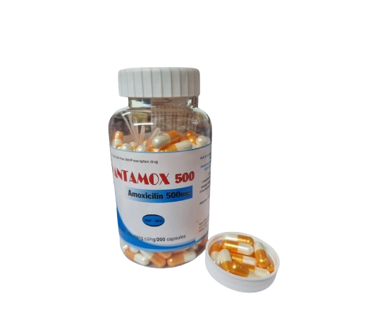 5000. Vantamox 500 - (Amoxicilin (dưới dạng Amoxicilin trihydrat compacted) 500mg) - [Thùng 38 Chai; Chai 200 Viên] Tipharco - Việt Nam
