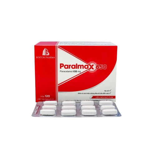 5108. Paralmax 650 - (Paracetamol 650mg) - [Thùng 60 Hộp; Hộp 10 Vỉ; Vỉ 12 Viên] Bostonpharma - Việt Nam