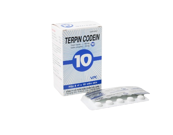 5106. Terpin Codein 10 - (Terpin hydrat 100mg + Codein phosphat 10mg) - [Thùng 189 Hộp; Hộp 8 Vỉ; Vỉ 10 Viên] Cửu Long - Việt Nam