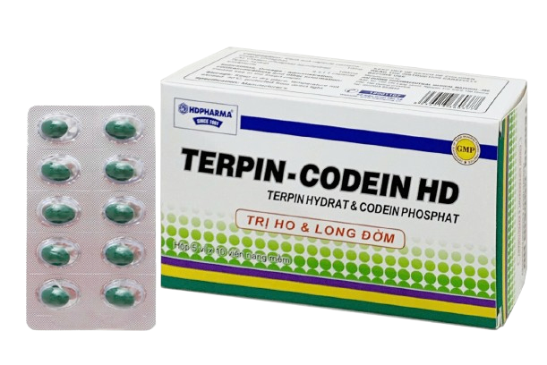 5159. Terpin-Codein Hd - (Codein phosphat 10mg + Terpin hydrat 100mg) - [Thùng 120 Hộp; Hộp 5 Vỉ; Vỉ 10 Viên] Hải Dương - Việt Nam
