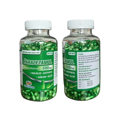 5160. Paracetamol 500 - (Paracetamol 500mg) - [Thùng 100 chai; chai 500 viên] Hà Tĩnh - Việt Nam