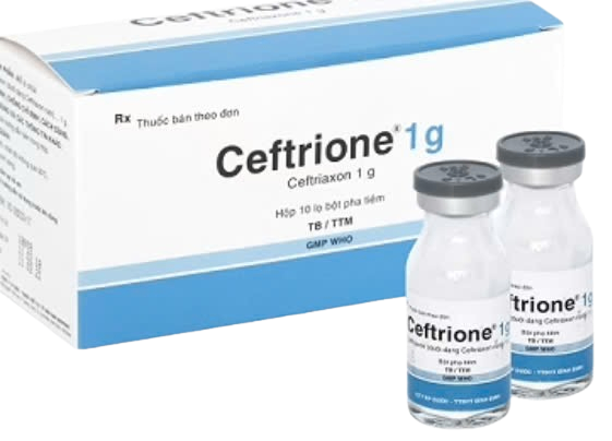 5167. Ceftrione - (Ceftriaxon 1g) - [Thùng 42 Hộp; Hộp 10 lọ; lọ 1 G] Bidiphar - Việt Nam