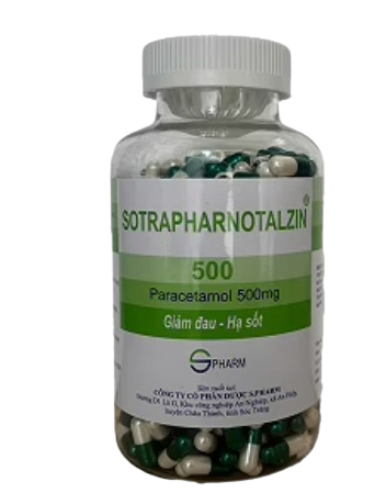 5183. Sotraphar Notalzin 500 Vna - (Paracetamol (Acetaminophen) 500mg) - [Thùng 36 Chai; Chai 500 Viên] S.pharm - Việt Nam