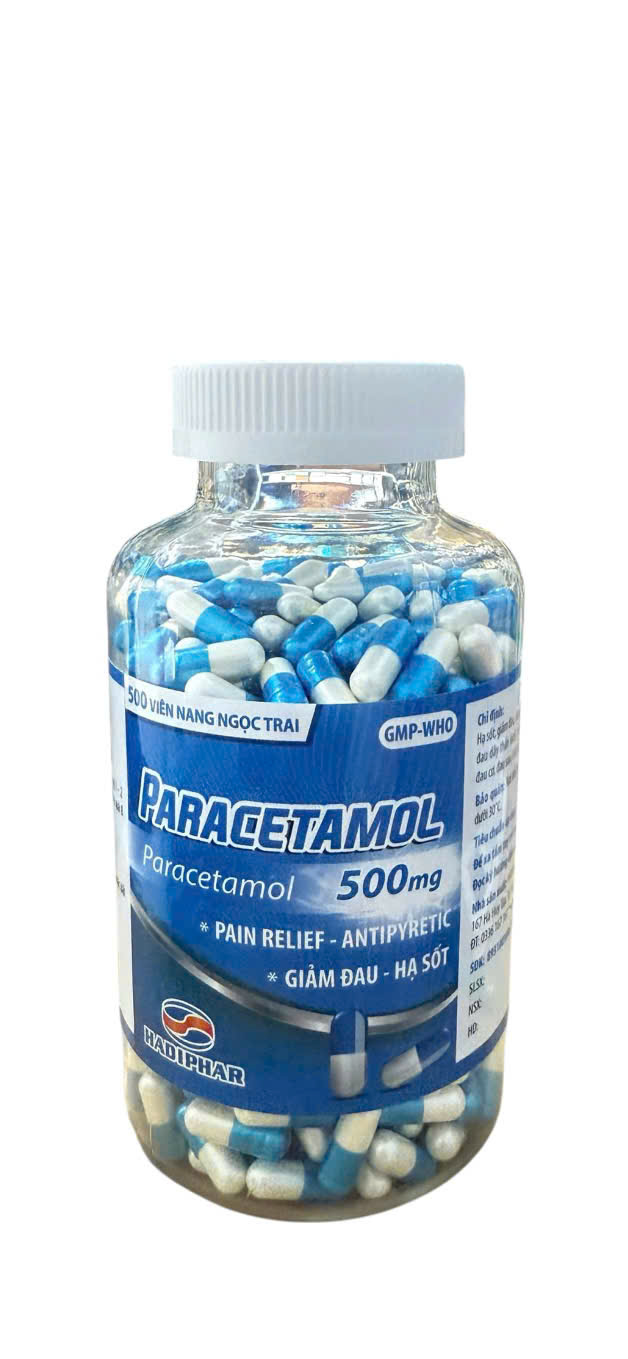 5252. Paracetamol 500 - (Paracetamol 500mg) - [Thùng 100 Chai; Chai 500 Viên] Hà Tĩnh - Việt Nam