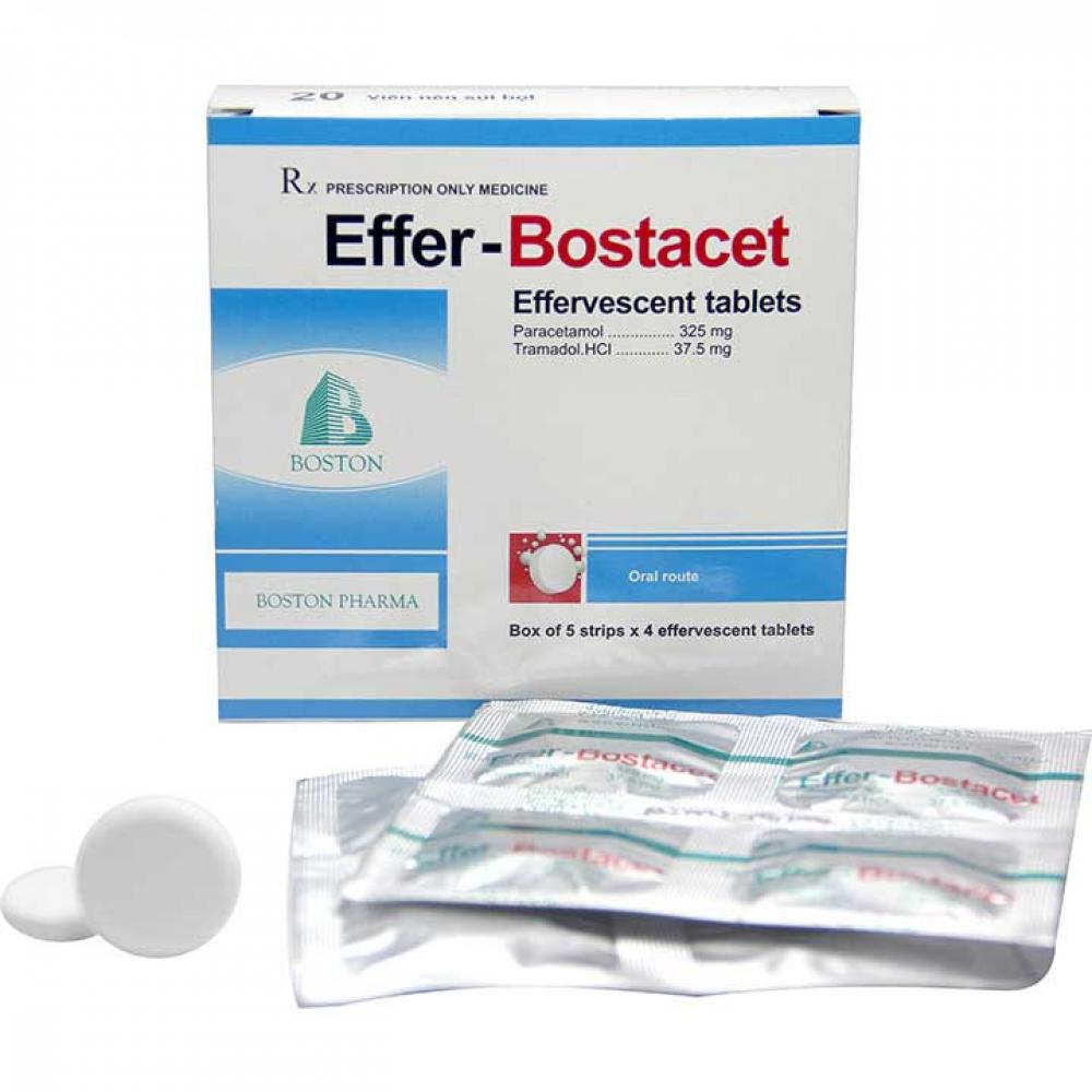 5288. Effer-Bostacet - (Paracetamol 325mg + Tramadol HCl 37.5mg) - [Thùng 60 Hộp; Hộp 5 Vỉ; Vỉ 4 Viên] Bostonpharma - Việt Nam