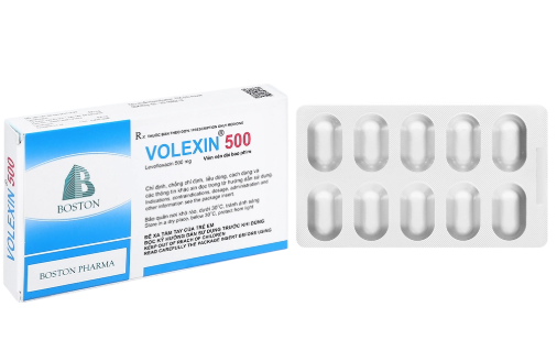 5295. Volexin 500 - (Levofloxacin 500mg) - [Thùng 90 hộp; hộp 2 vỉ; vỉ 10 viên] Bostonpharma - Việt Nam
