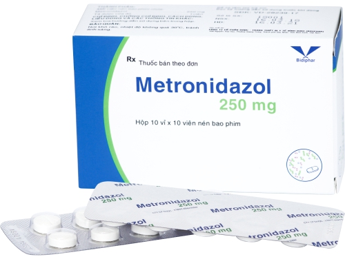 5310. (KSĐB) Metronidazol - (Metronidazol 250mg 250mg) - [Thùng 600 Hộp; Hộp 10 Vỉ; Vỉ 10 Viên] Bidiphar - Việt Nam