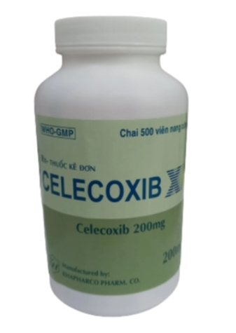 5345. Celecoxib - (Celecoxib 200mg 200mg) - [Thùng 20 chai; chai 500 viên] Khánh Hòa - Viêt Nam