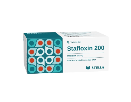5411. Stafloxin 200 - (Ofloxacin 200mg) - [Thùng 120 Hộp; Hộp 10 Vỉ; Vỉ 10 Viên] Stella - Việt Nam