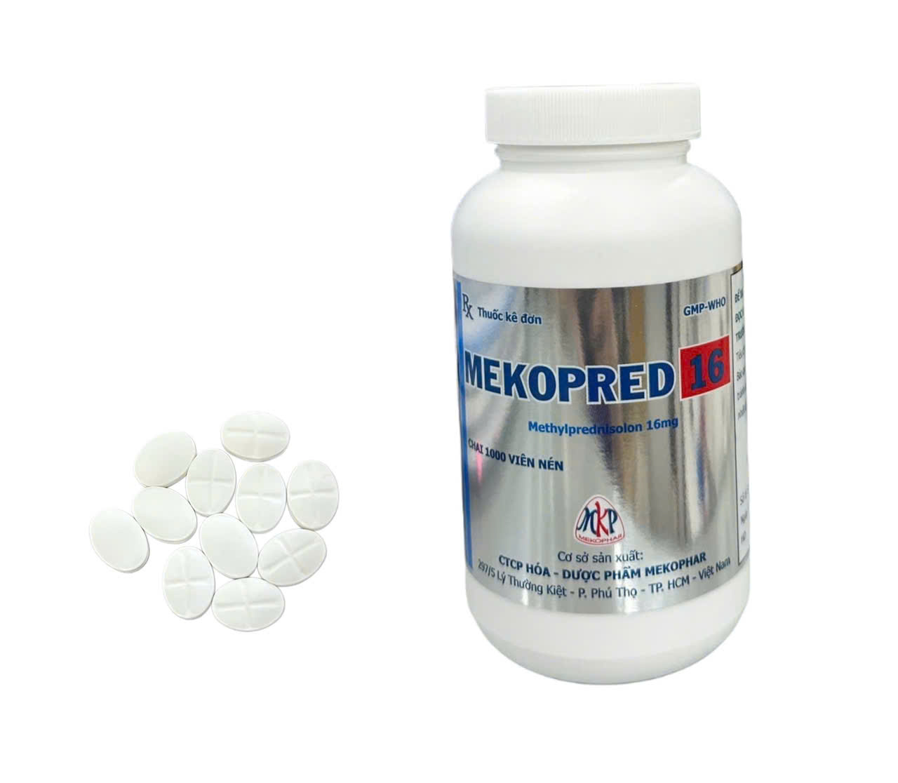 5417. Mekopred 16 - (Methylprednisolon 16mg) - [Thùng 25 chai; chai 1000 viên] Mekophar - Việt Nam